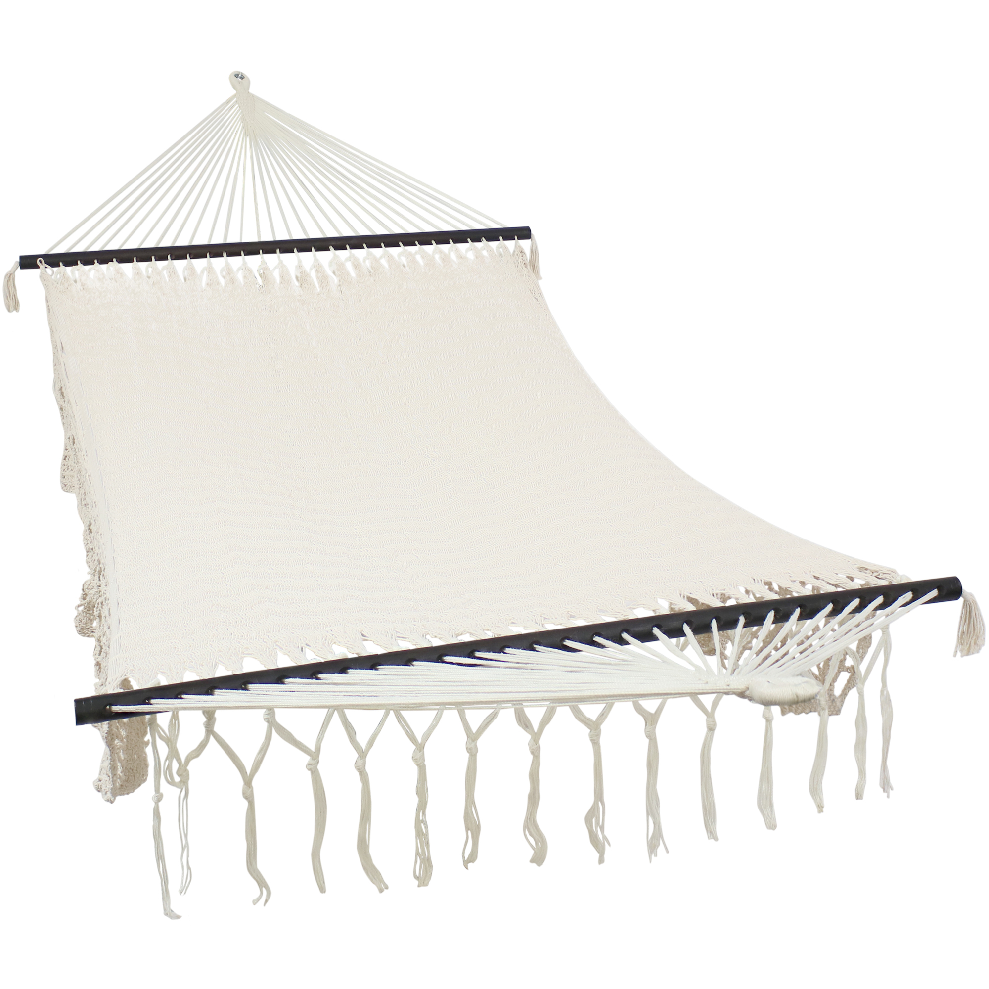 Sunnydaze Decor, Deluxe Mayan Hammock with Spreader Bars - Natural, Color Beige, Capacity 770 lb, Material Cotton, Model# HM-AND
